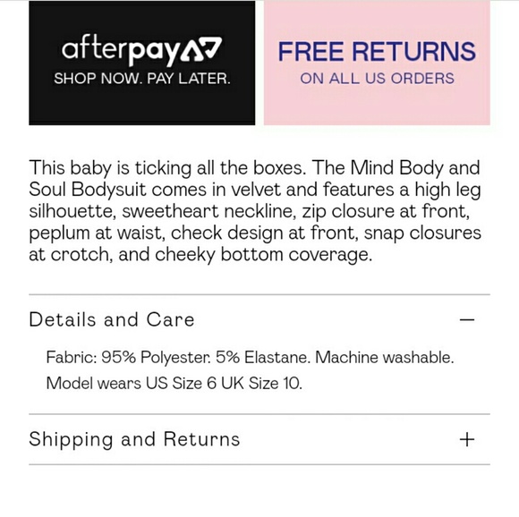 Bodysuit Velvet Zip Peplum Black White US Size 4 - Picture 6 of 6